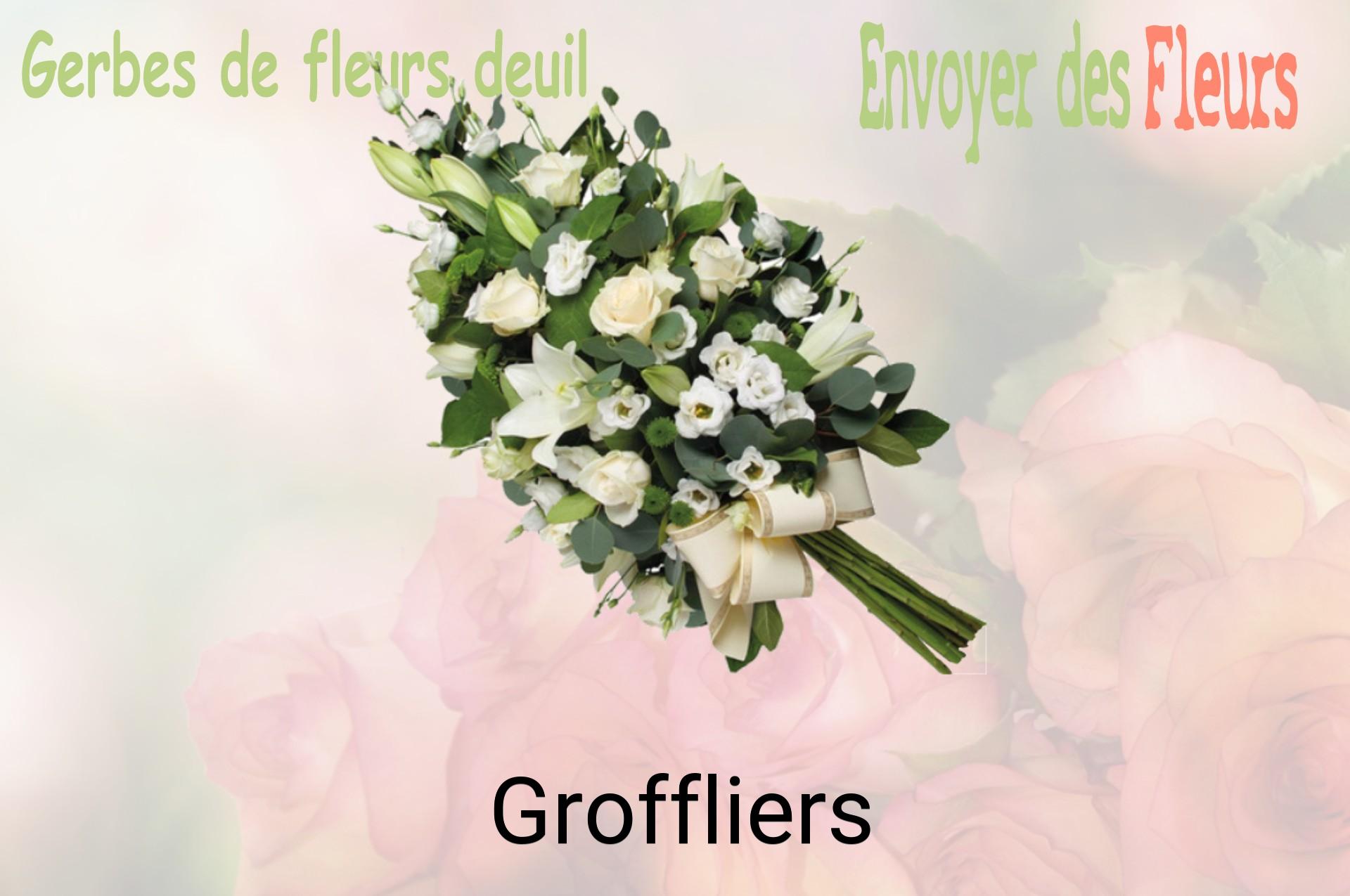 Gerbe de fleurs de deuil livrée à Groffliers